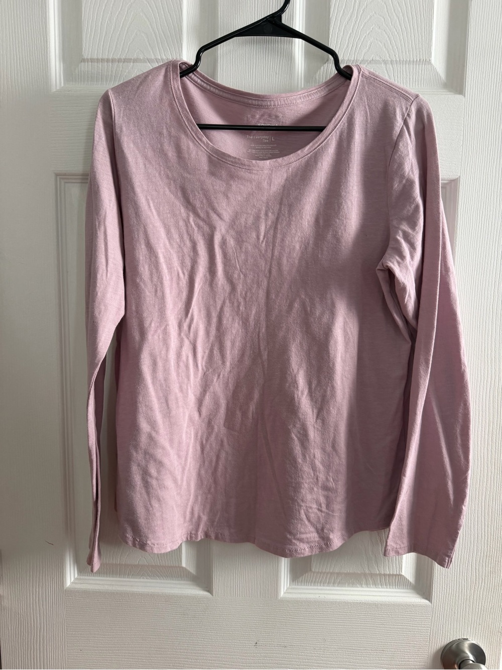 Everyday Scoop Neck Long Sleeve Tee in Dusty Pink